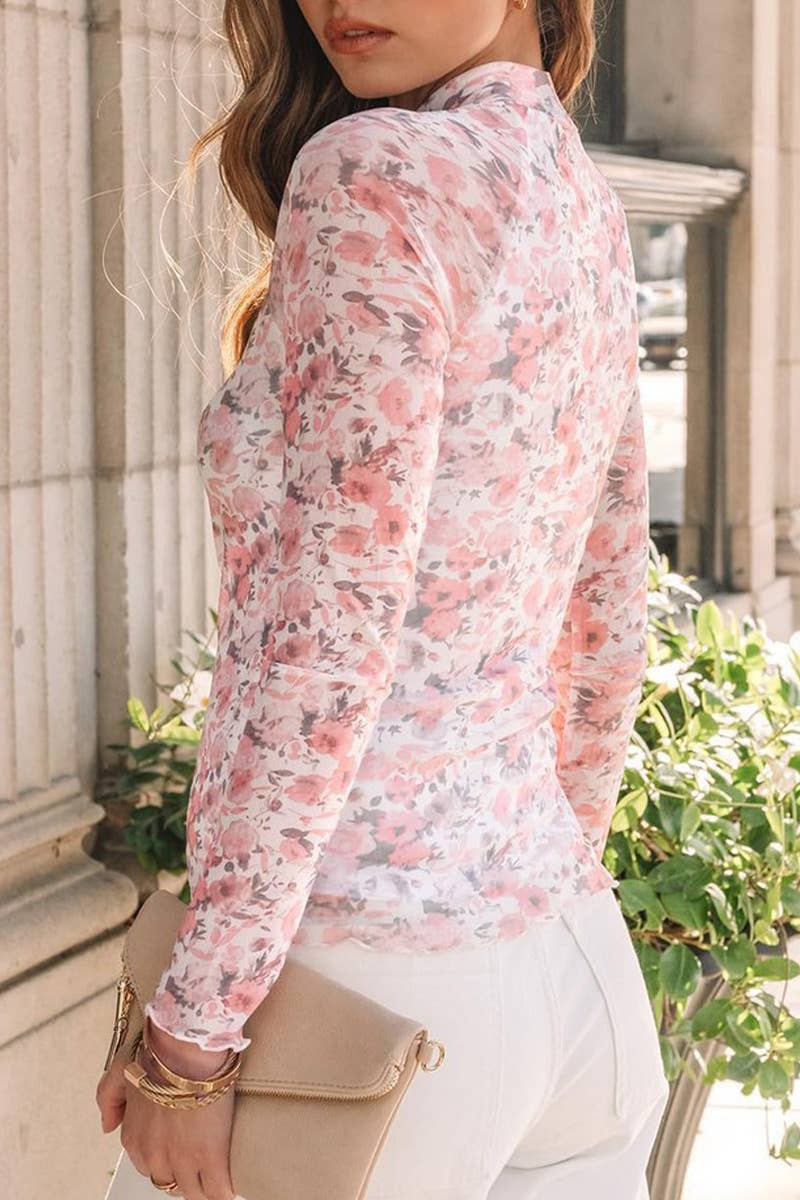 CWTTL2004_WOMEN'S HALF TURTLENECK LONG SLEEVE SEXY T-SHIRT