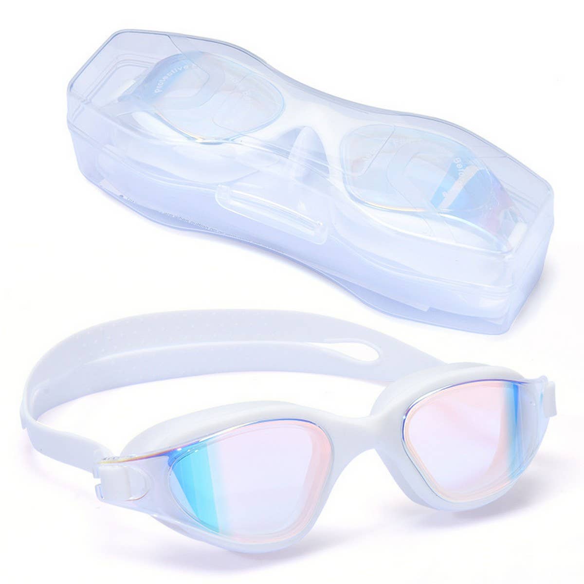 Silicone One-Piece Swim Goggles, HD Anti-Fog Lens