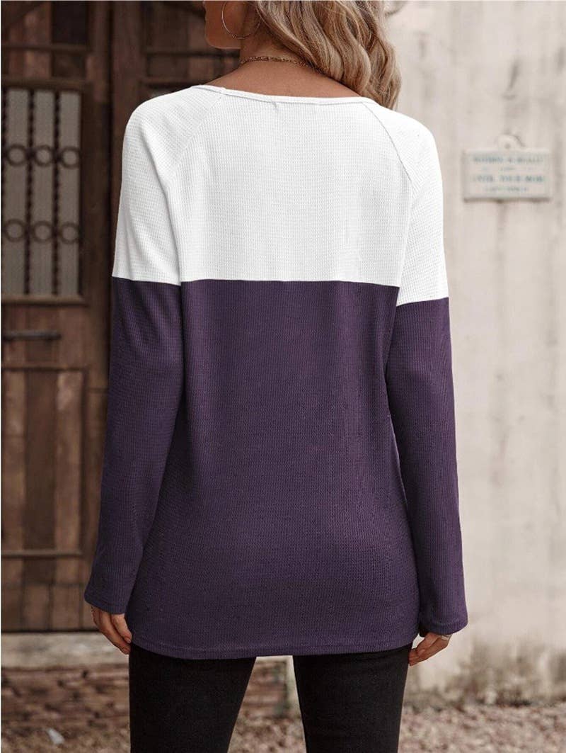 BUTTON EMBELLISHED COLOR PULLOVER SWEATER