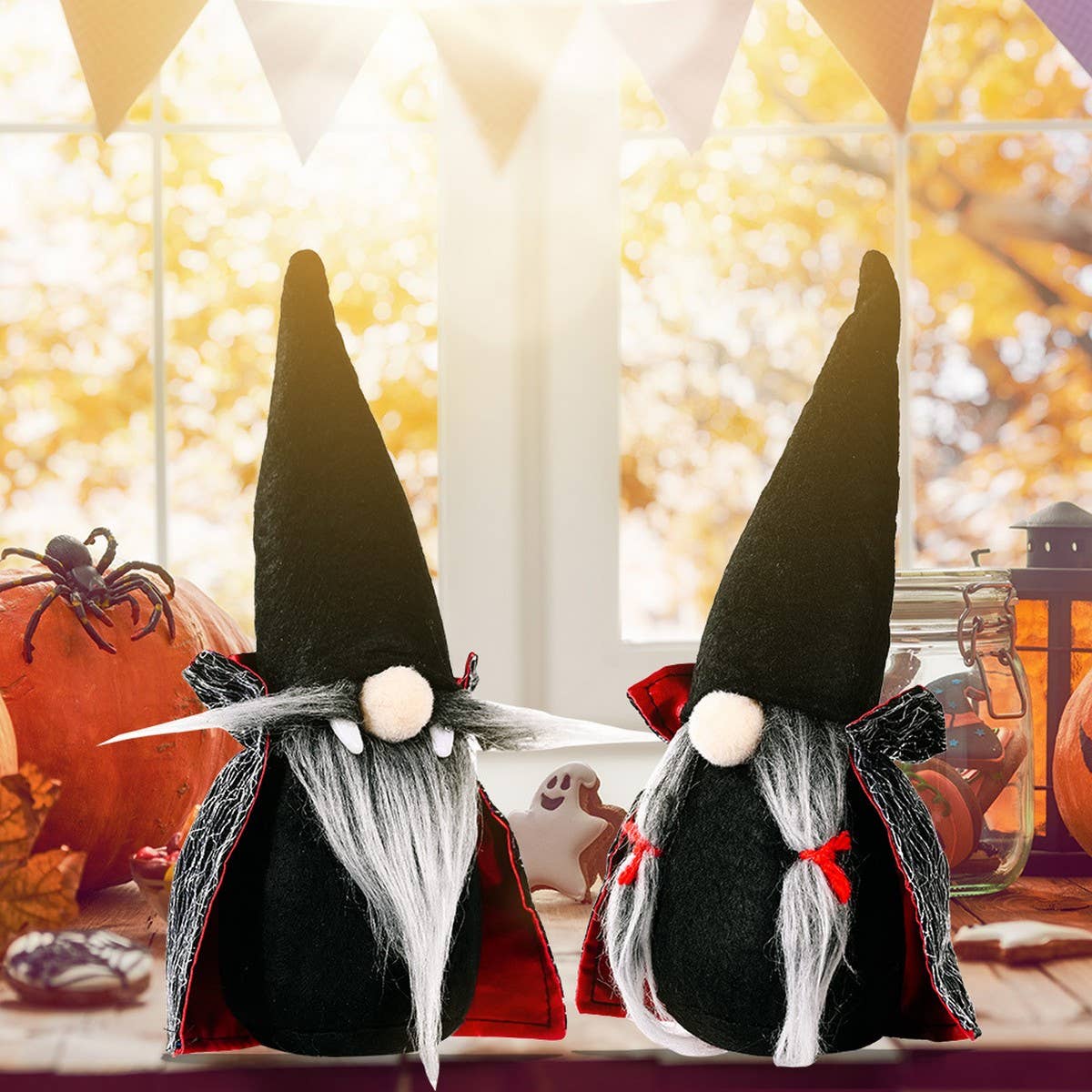 CWMM10254_HALLOWEEN FACELESS GNOME WITCH VAMPIRE DOLL