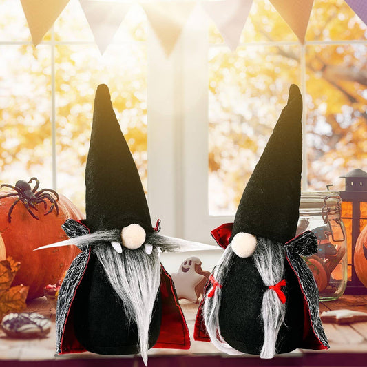 CWMM10254_HALLOWEEN FACELESS GNOME WITCH VAMPIRE DOLL