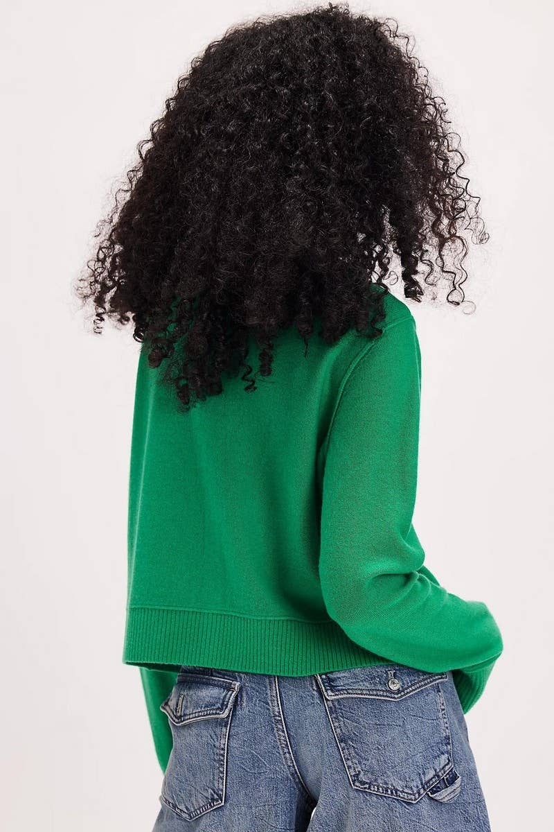 CWOCAL2220_SOLID COLOR ROUND NECK KNITTED CARDIGAN