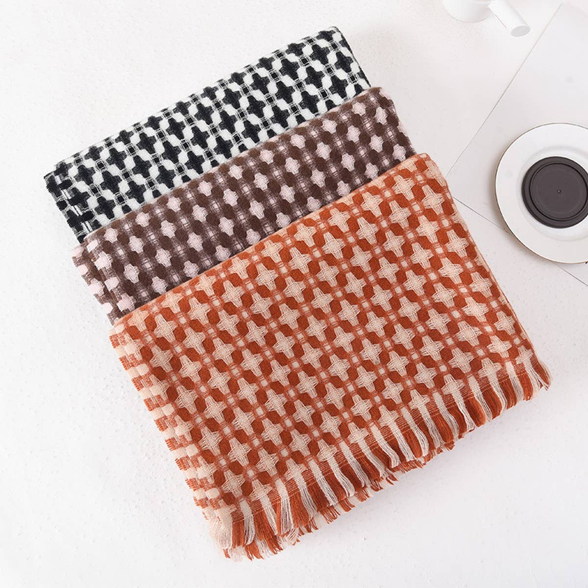 FASHION WARM CROSS WARP KNITTED PLAID SCARF_CWASC0399