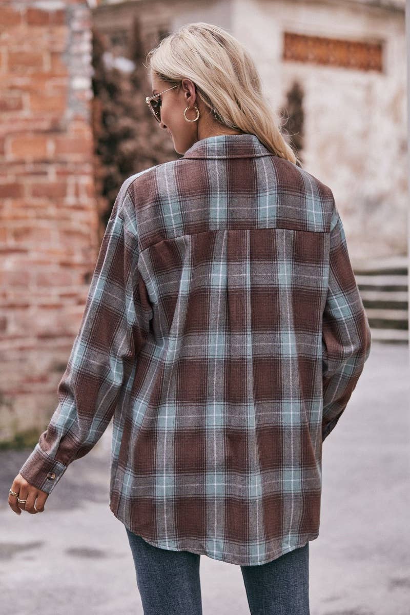 CWTSTL2191_PLAID LONG-SLEEVED BUTTON-UP SHIRT LONG