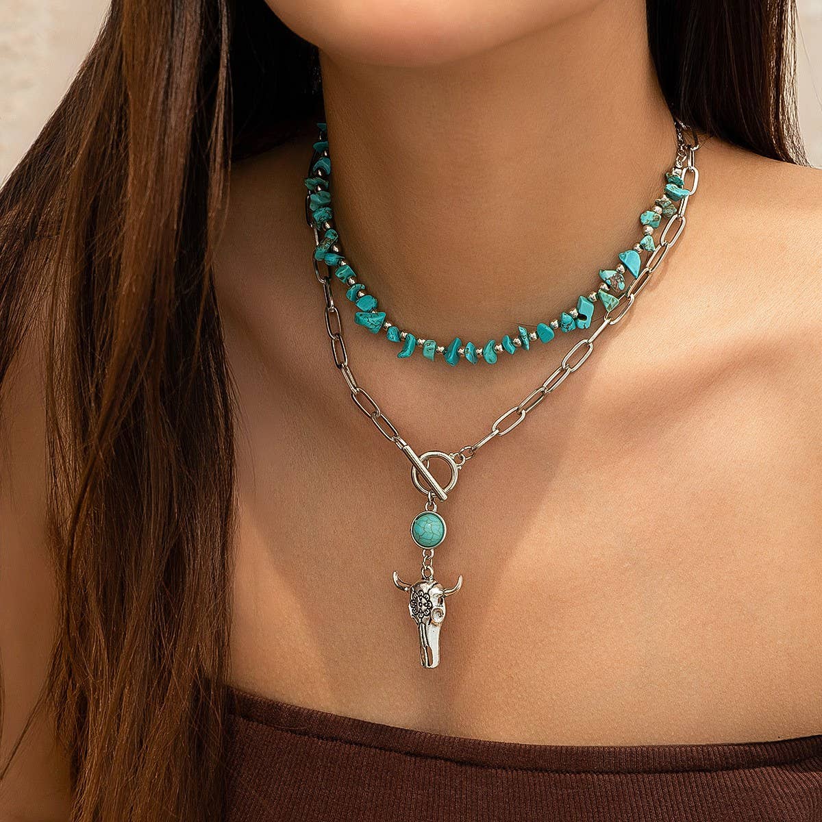 NEW FASHION PERSONALITY ETHNIC STYLE NECKLACE