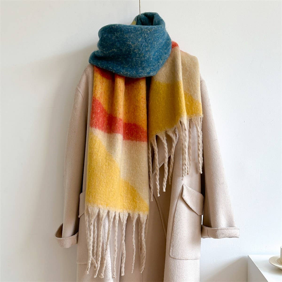 Colorblock Winter Scarf - Thick Warm Unisex Wrap