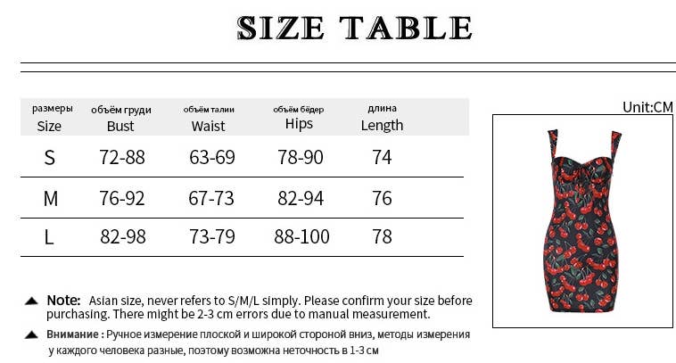 CWDSD7658_ELEGANT CHERRY PRINT BODYCON CAMI DRESS