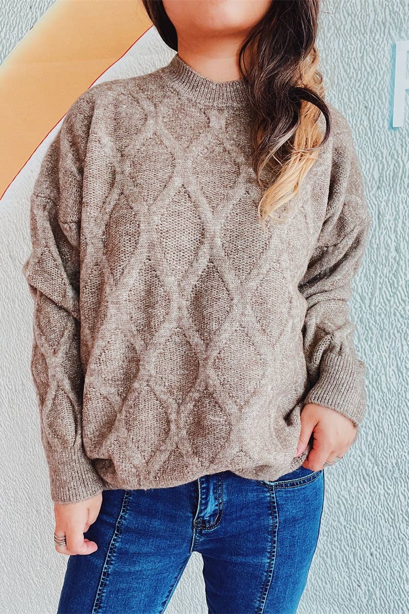 CWOSWL3868_VINTAGE AUTUMN WINTER LONG-SLEEVED GOLD SWEATER