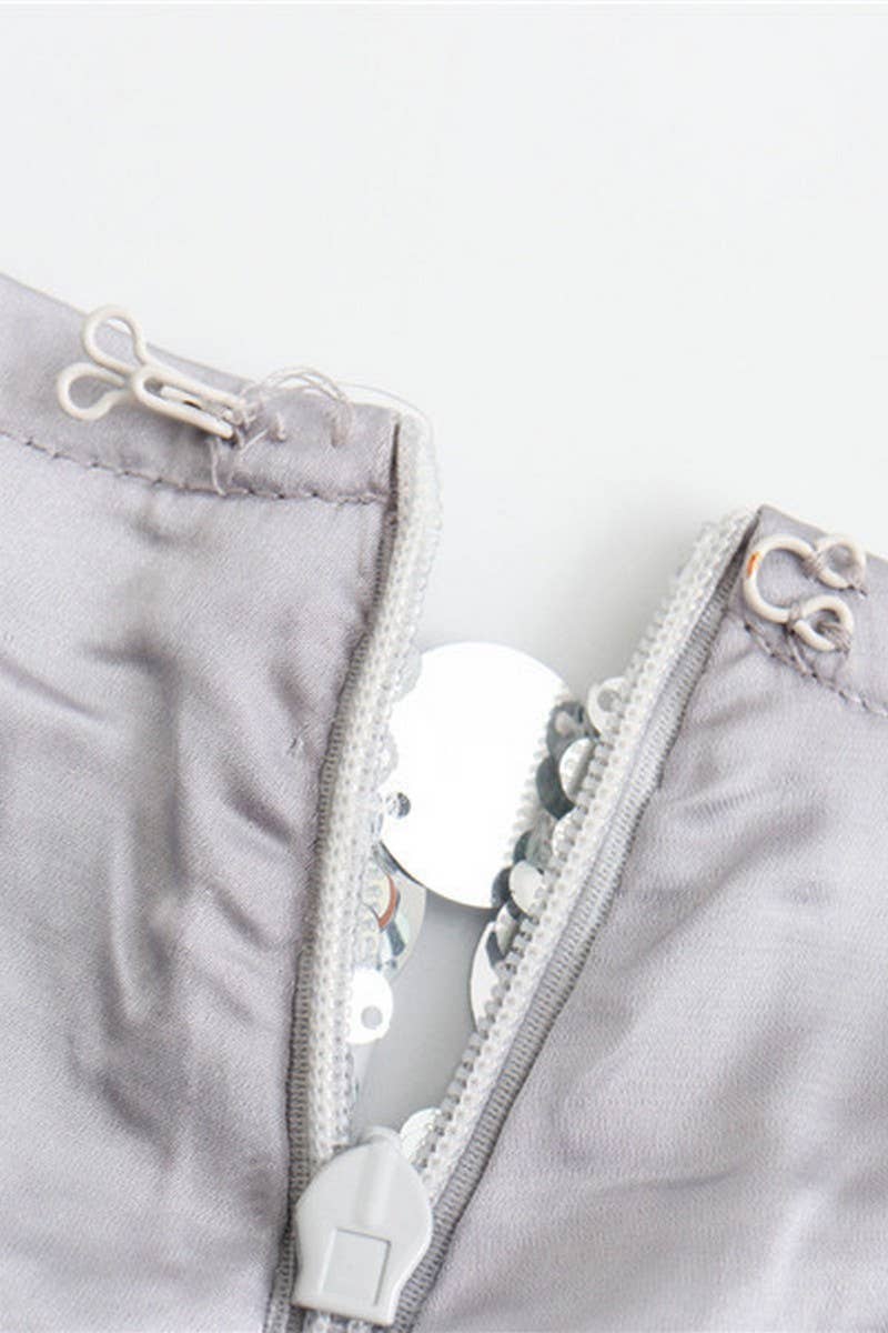 CWBSS0331_HIGH WAISTED HIP HUGGING SEQUINED MINI SKIRT