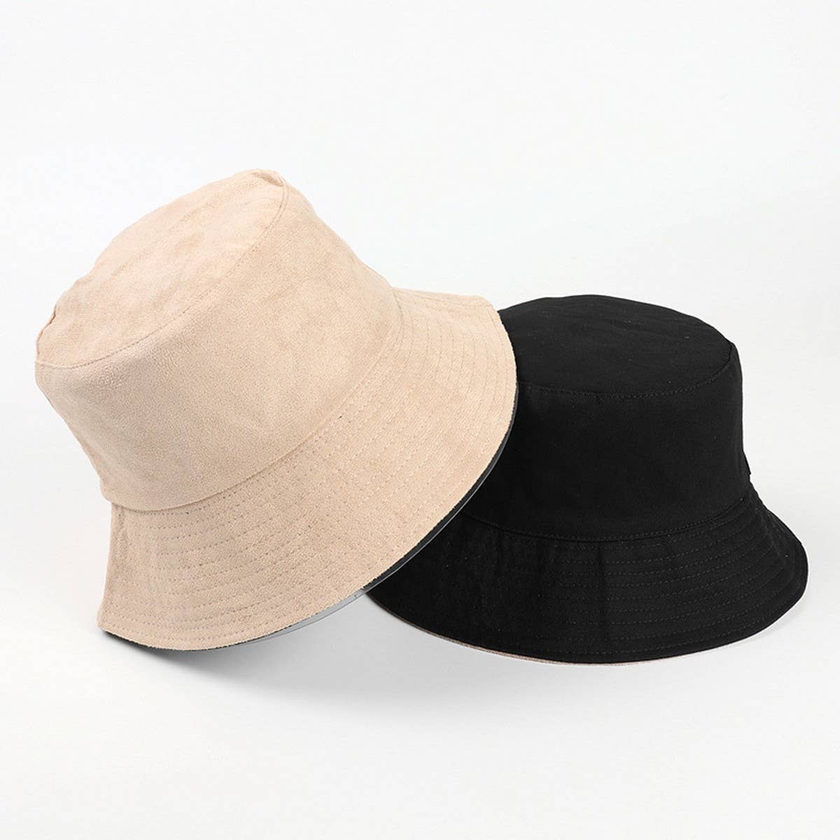 CWAH1524_SUEDE SOLID COLOR REVERSIBLE BUCKET HAT