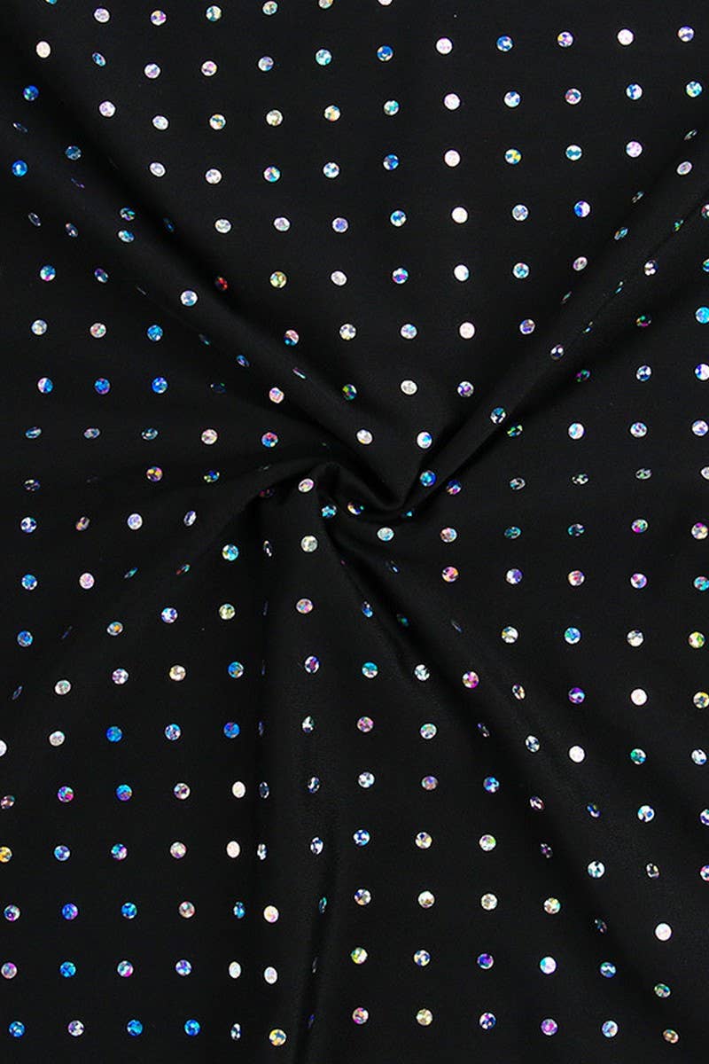 CWDMD4247_DIAMOND GLITTER HOLLOW LONG SLEEVE DRESS