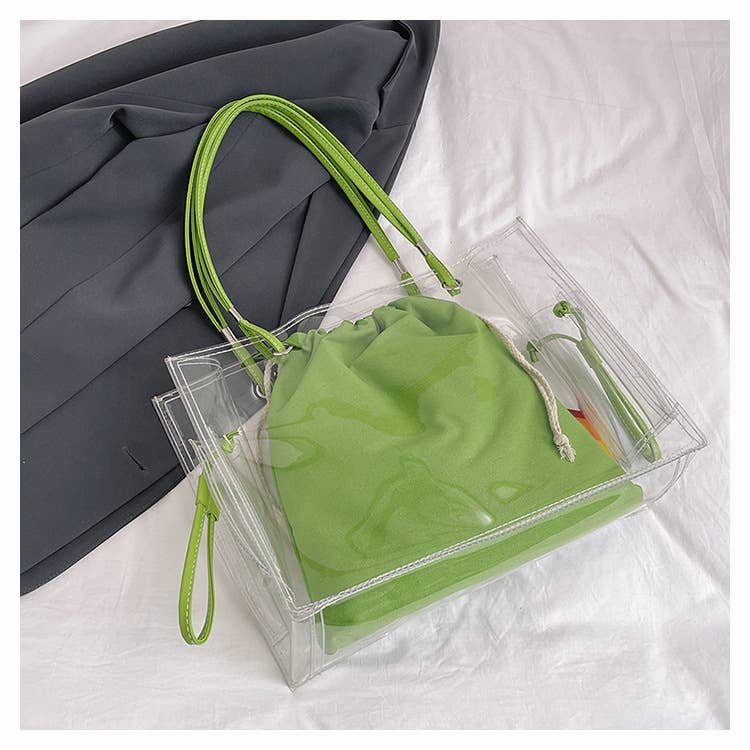 Fashionable pvc transparent jelly tote bag