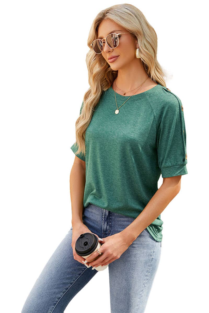 CWTBLS0299_Round Neck Short Sleeved Top