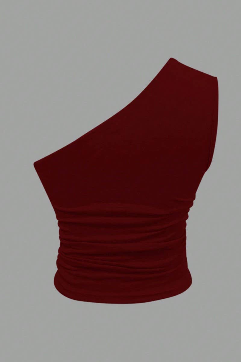 CWTTK1014_ONE-SHOULDER RIBBED KNIT CROP TANK TOP