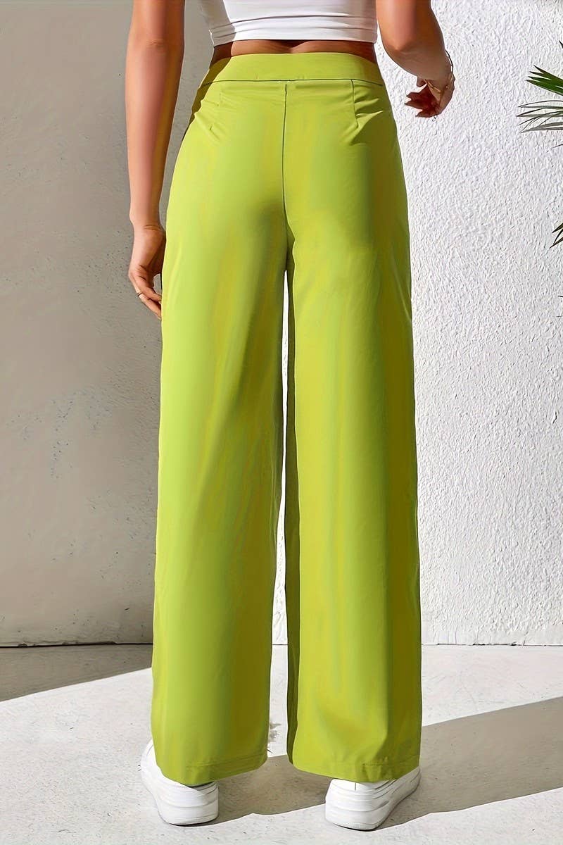 CWBLP1117_SOLID COLOR SUIT STRAIGHT WIDE-LEG PANTS