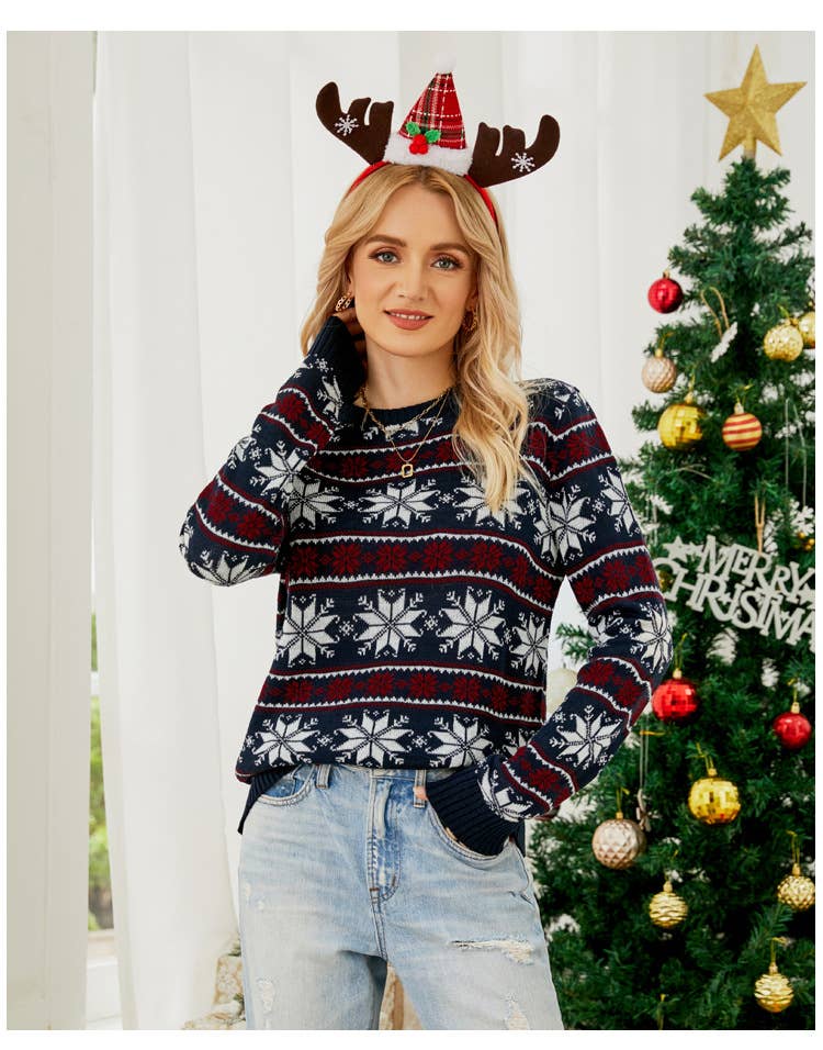 Christmas snowflake long-sleeved sweater