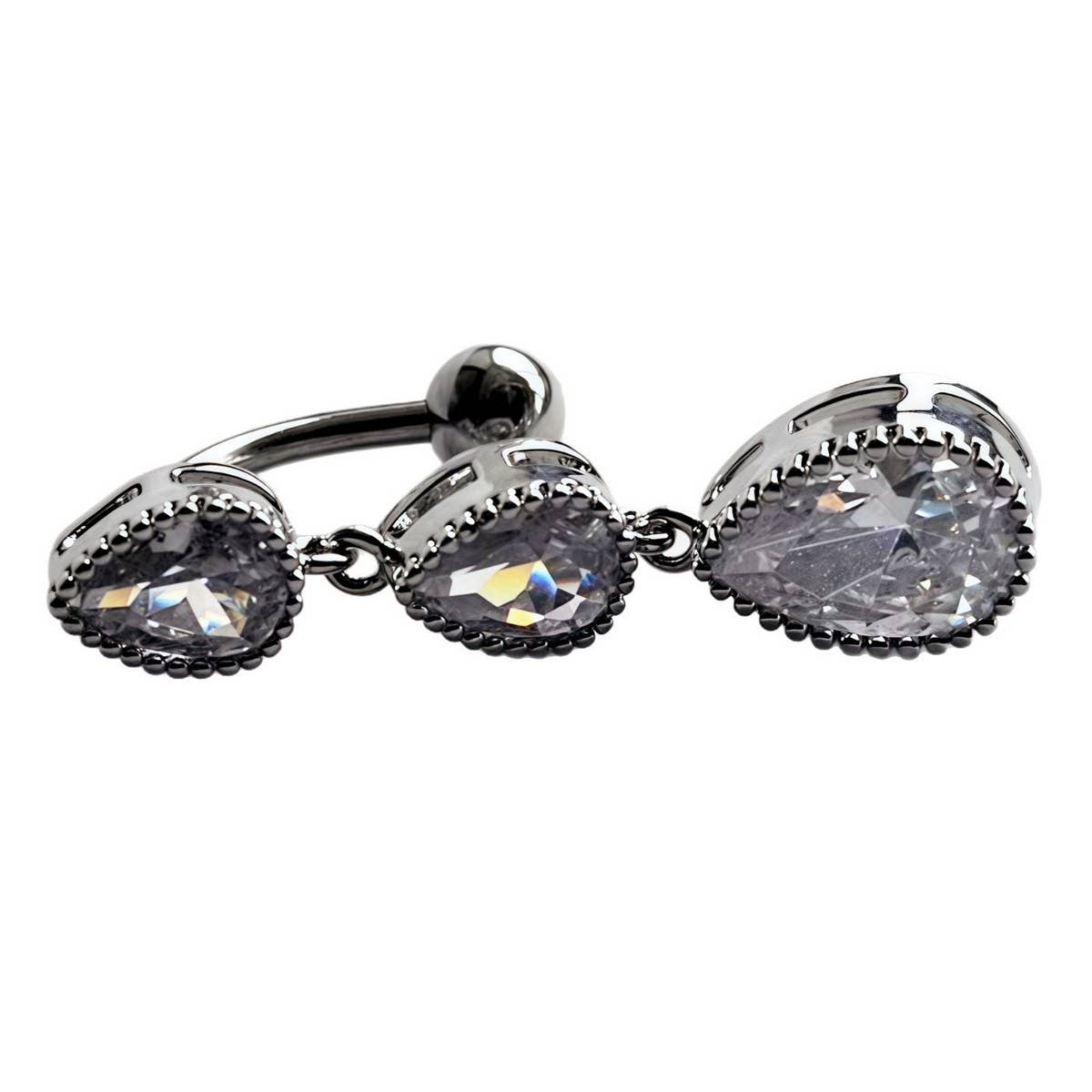 Teardrop Zircon Belly Button Ring for Women