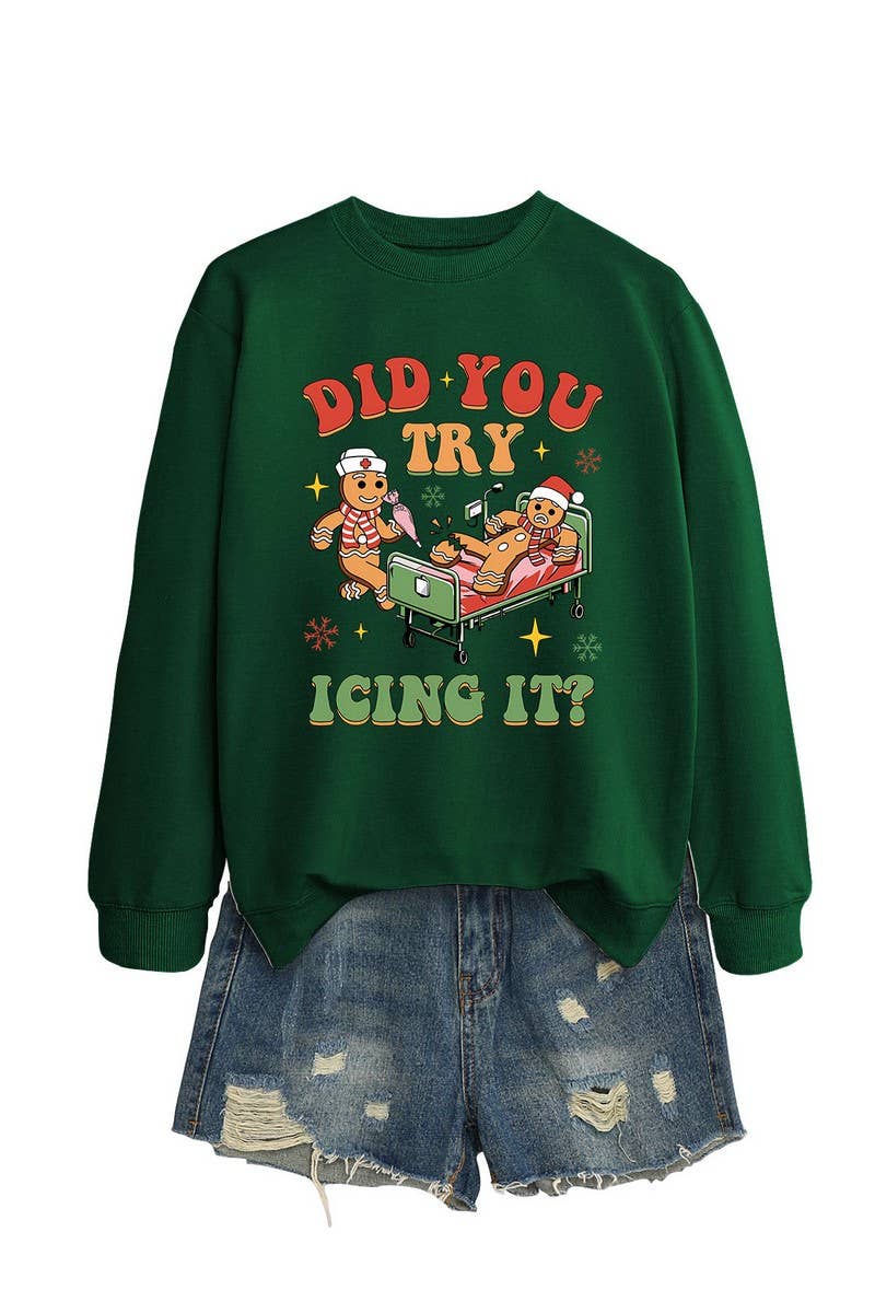 CWTBLL01331_FUNNY CHRISTMAS GRAPHIC LONG SLEEVE SWEATSHIRT