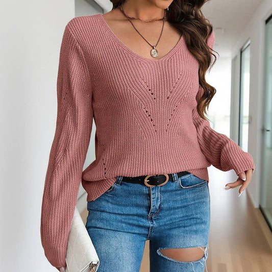 Back bow lace lace hollowed-out knitwear