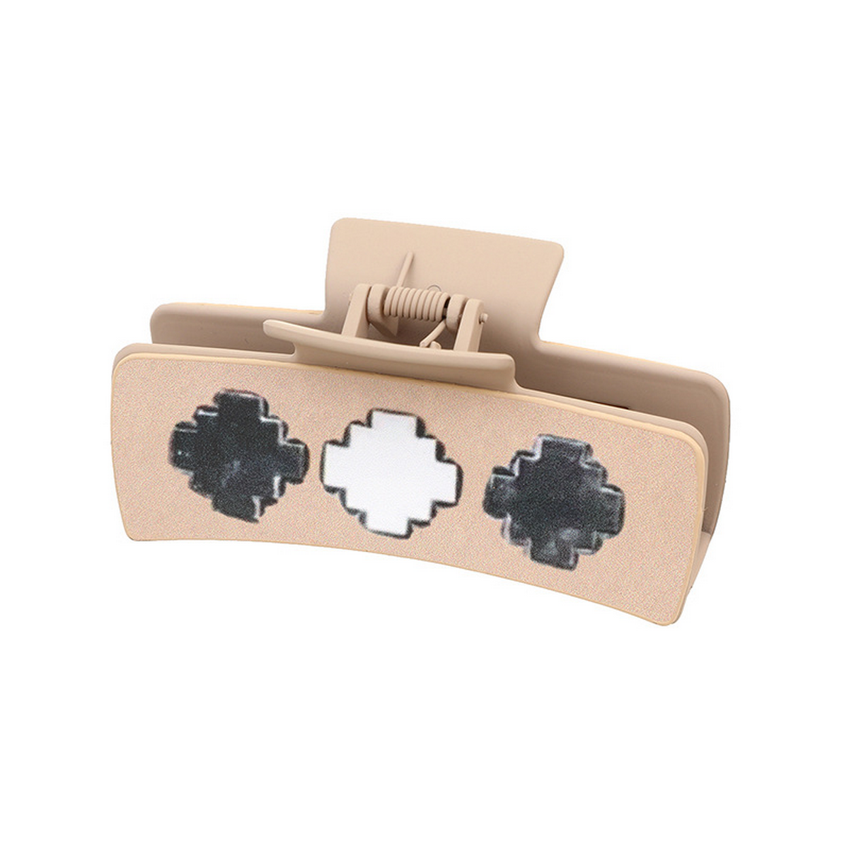 Western Bull Head Hair Claw - Cactus Leather Clip