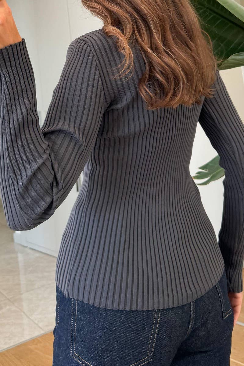 CWOSWL07485_CASUAL SIMPLE SOLID LONG SLEEVE KNIT SHIRT