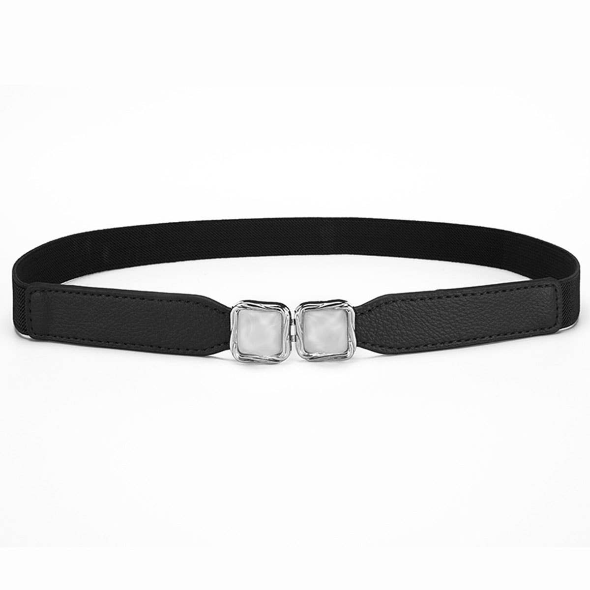 Metal hook buckle retro elastic fine belt