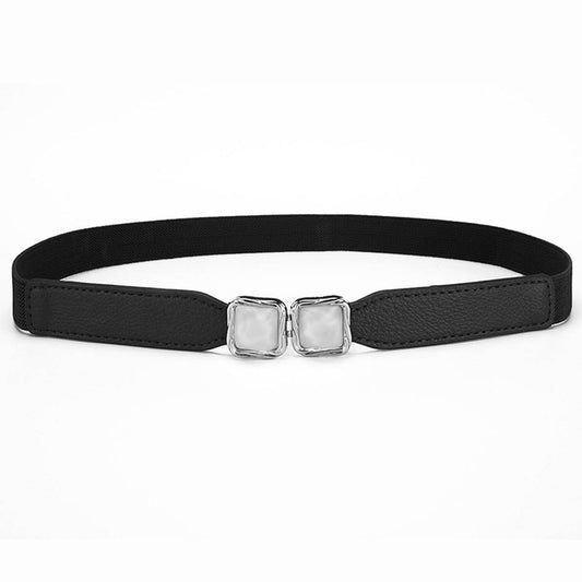 Metal hook buckle retro elastic fine belt