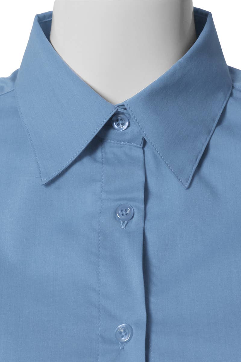 CWTSTS116_Basic Slim Fit Simple 3/4 Sleeve Button Down Shirt