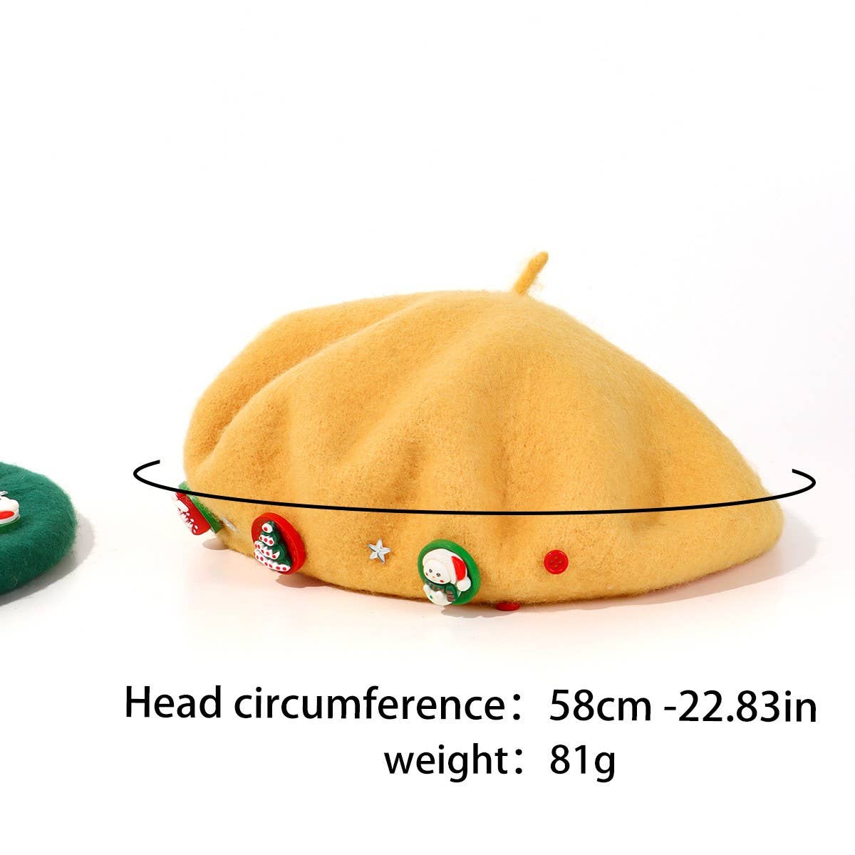 CWAH04566_WOMEN CHRISTMAS BERET HAT VINTAGE WINTER CAP