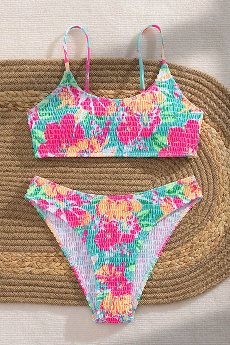 CWMW0833_PRINTED TWO-PIECE FLORAL SEXY SWIMSUIT