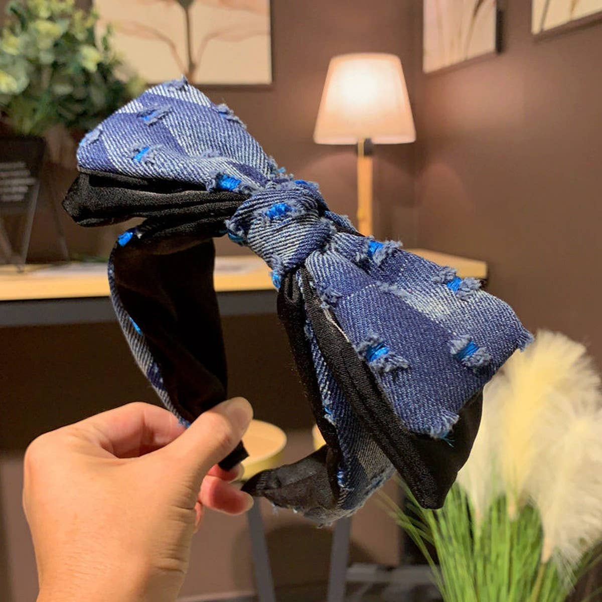 SIMPLE AND ELEGANT DENIM BOW HEADBAND