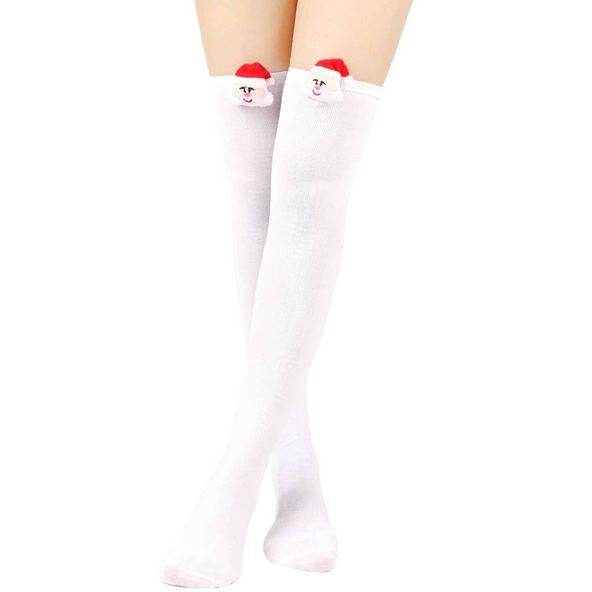 CWMS02686_CHRISTMAS STRIPED KNEE HIGH SOCKS PARTY