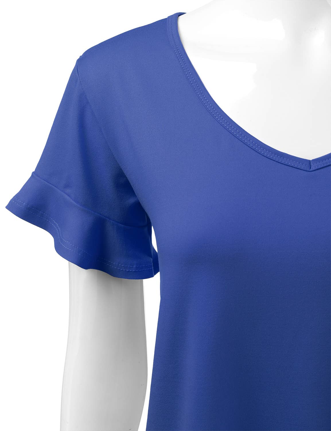 CWTTS681_Casual Tshirt V Neck Short Sleeve Loose blouse
