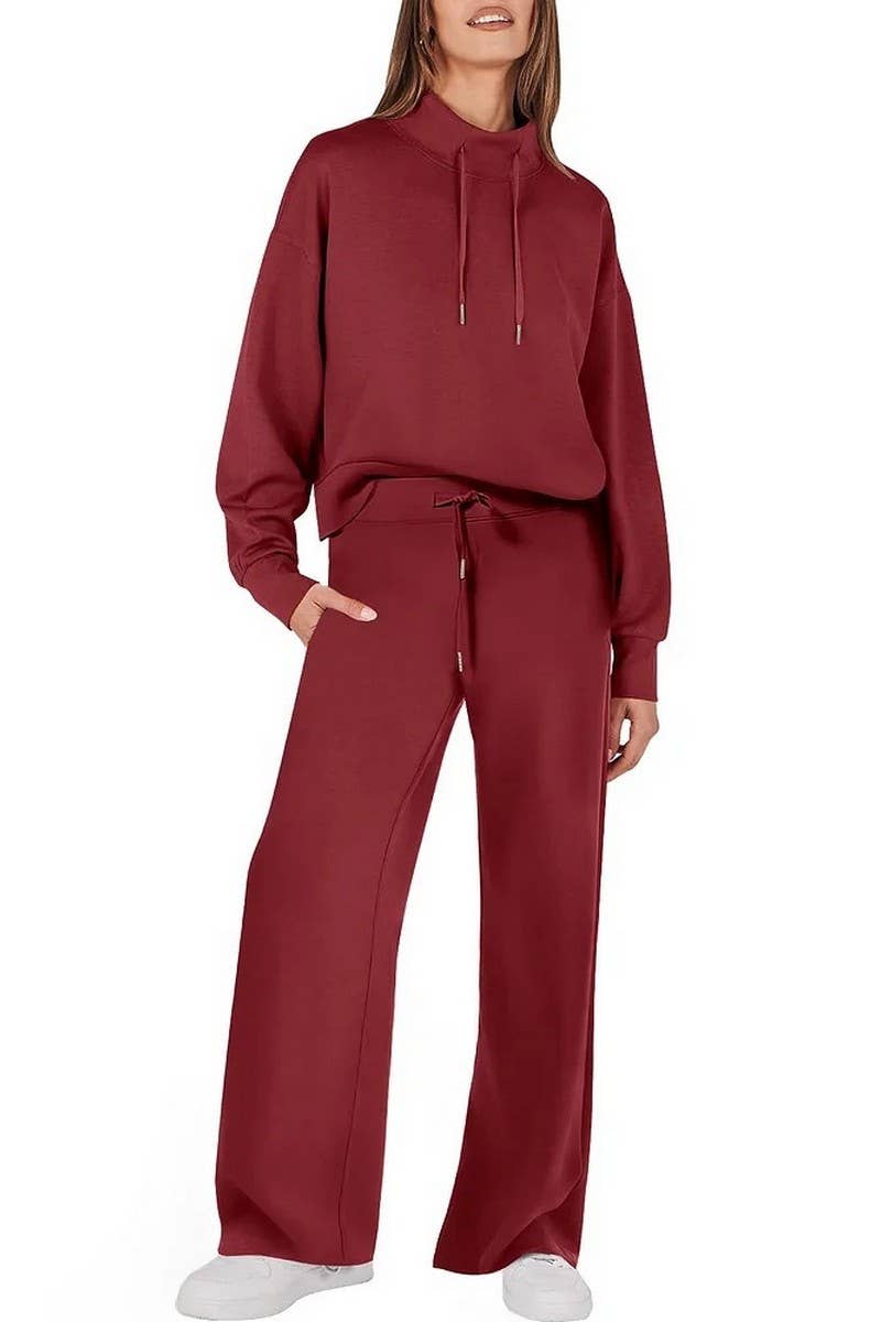 CWSS01306_FASHIONABLE CASUAL DRAWSTRING COMMUTER SUIT