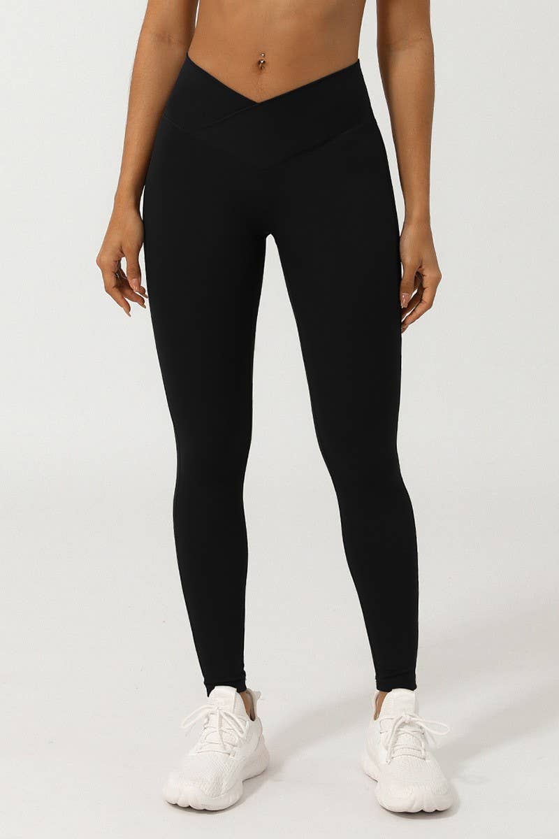 CWBLP1229_CROSS V-SHAPED YOGA FITNESS QUICK-DRYING PANTS