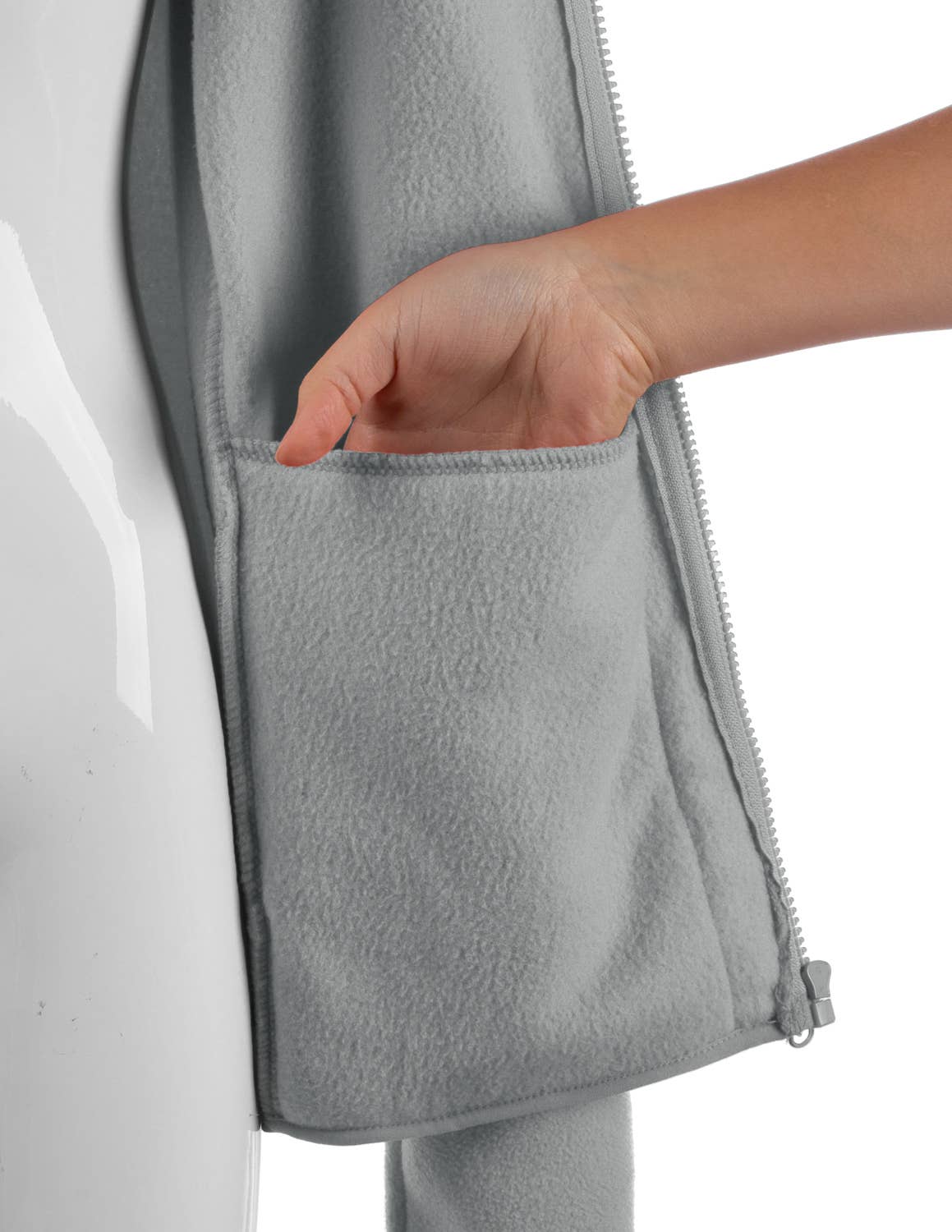 CWOJA693_Long Sleeve Full-Zip Thermal Basic Fleece Jacket