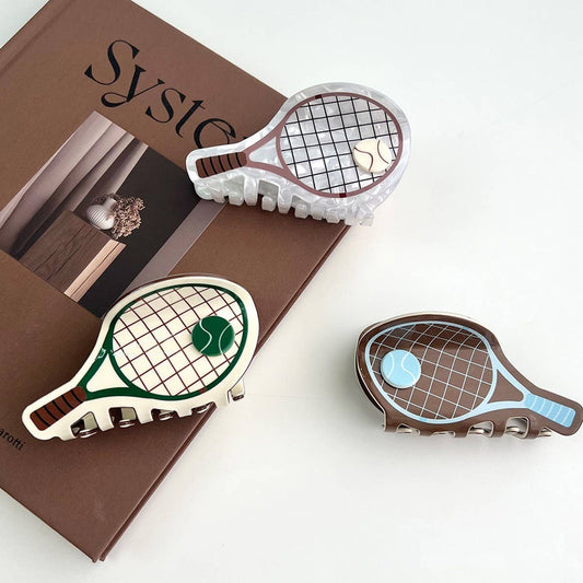 Tennis Racket Hair Claw, Creative Acetate Bun Clip