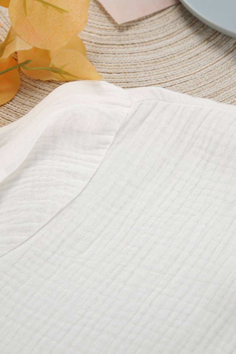 CWSPJ0095_LOOSE LACE UP LONG SLEEVED PANTS PAJAMAS SET