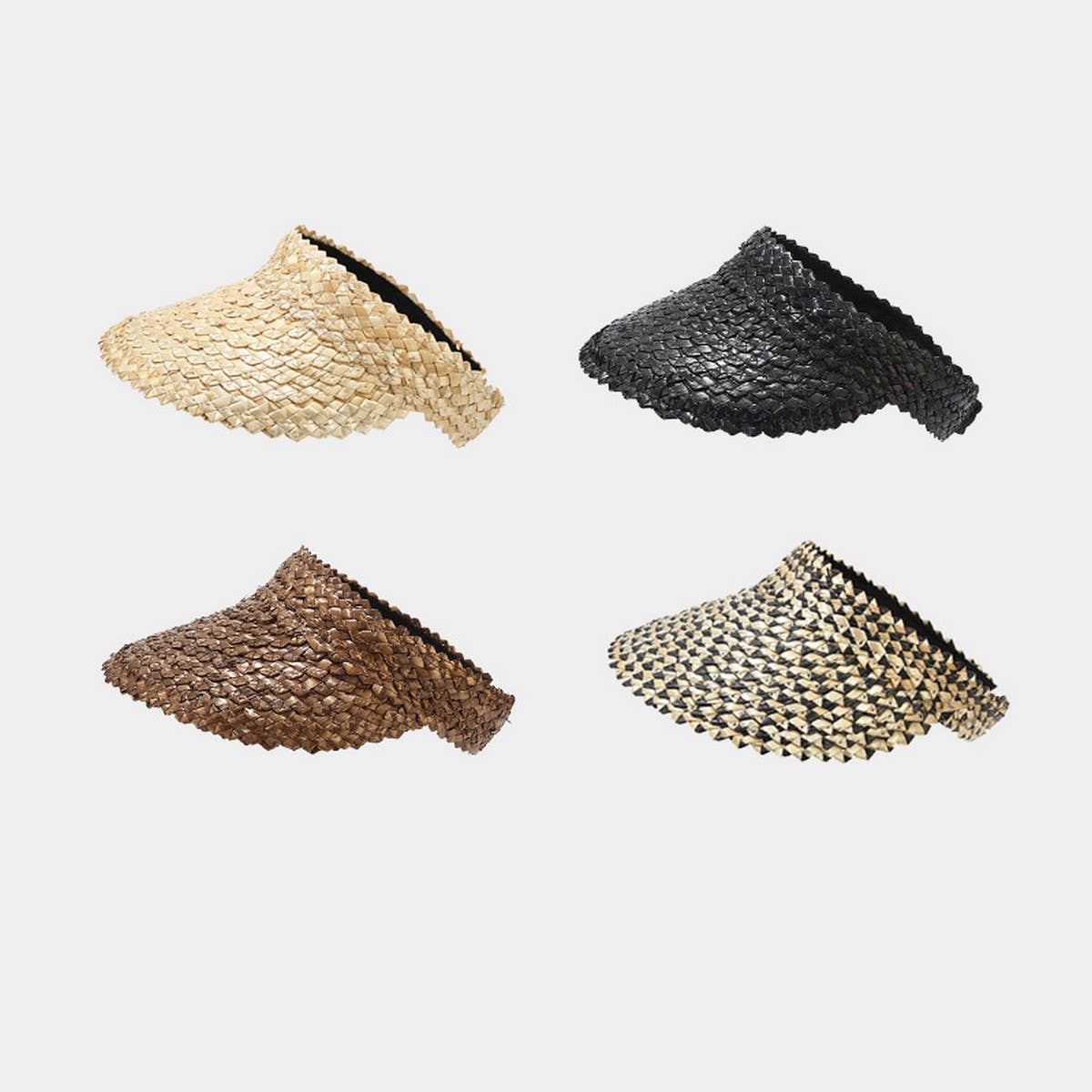 Straw Sun Visor,Summer Ponytail UV Protection Hat_CWAH3282