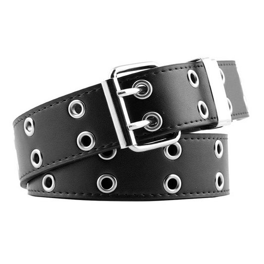 PUNK JEANS DOUBLE EXHAUST EYES WIDE PU BELT_CWABE0347