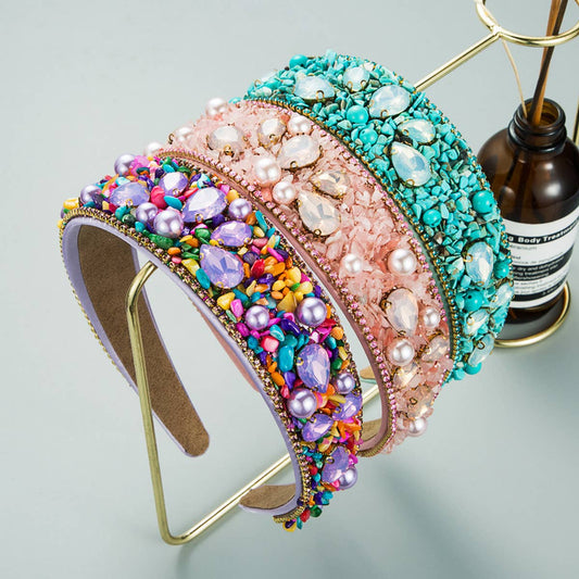 PERSONALIZED DESIGN COLORFUL TURQUOISE HEADBAND_CWAHA1974