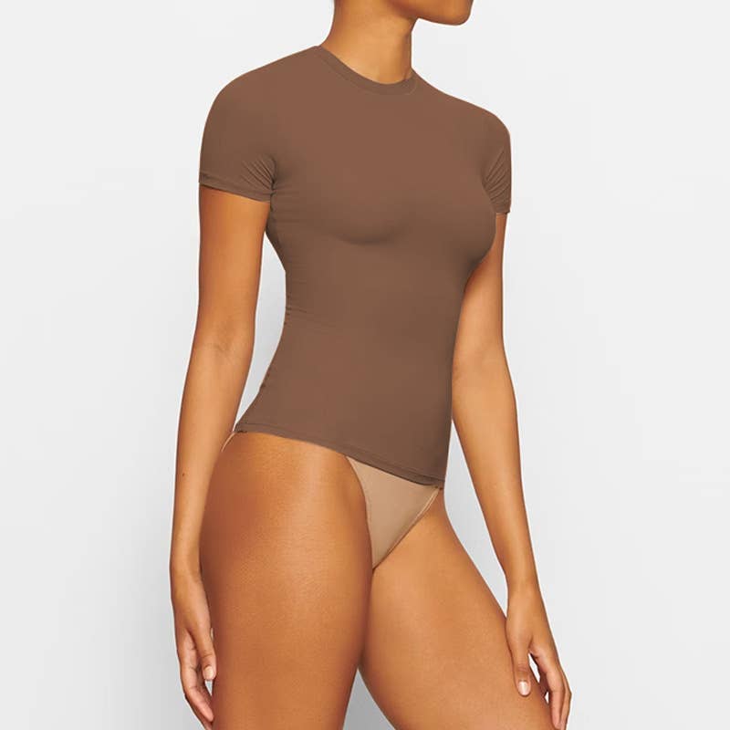 Crew neck slim-fit Hottie solid color T-shirt