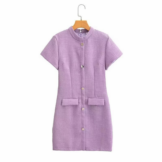 Women?™s French Chic Short Sleeve Dress_CWDMD5822