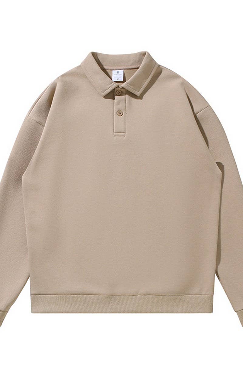 CWTBLL4169_LOOSE FIT LONG SLEEVE DROP SHOULDER POLO