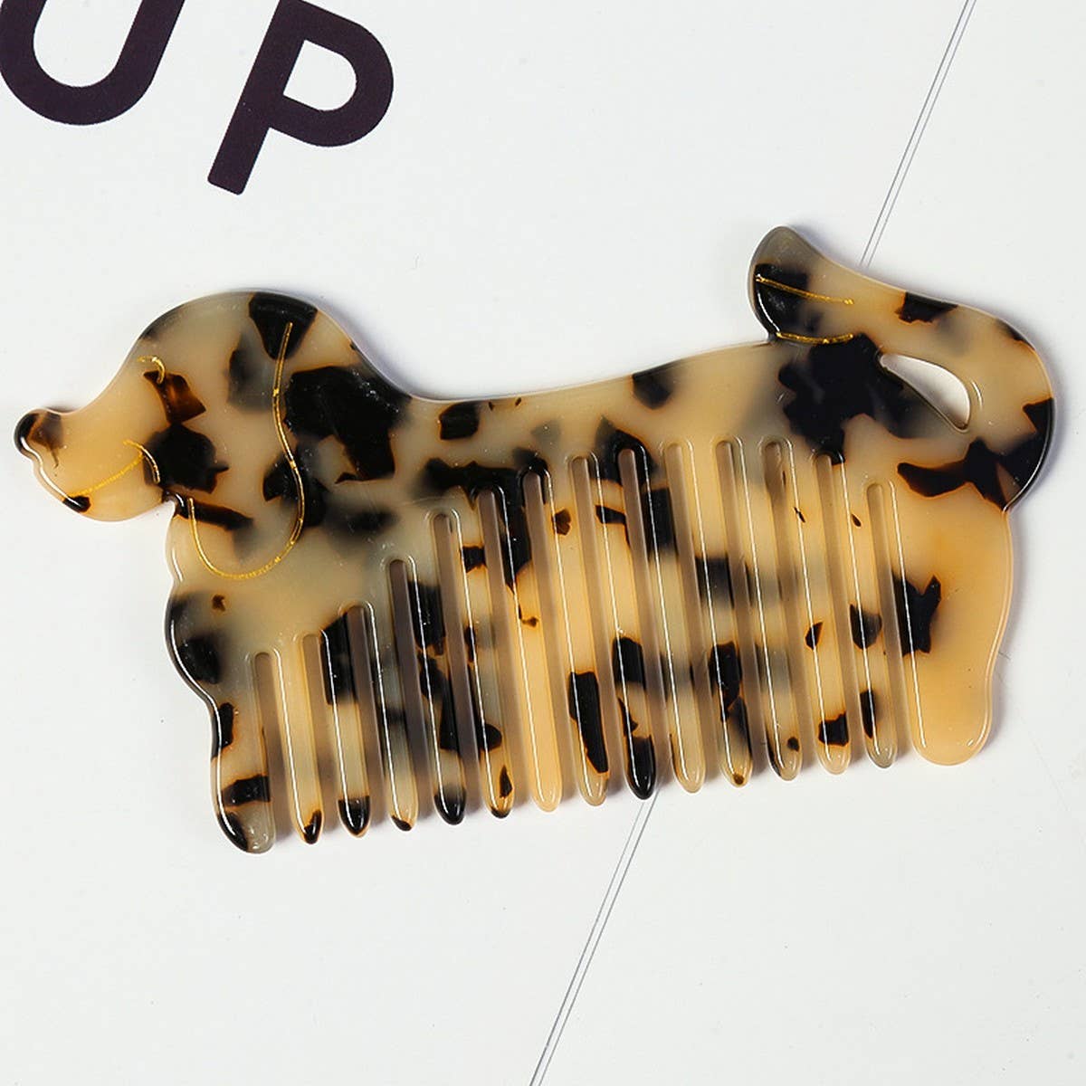 Cute Dog Wide-Tooth Acetate Comb Portable Brush