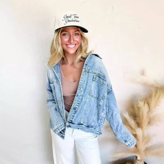 BASIC JACKET POCKETS LOOSE DENIM JACKET