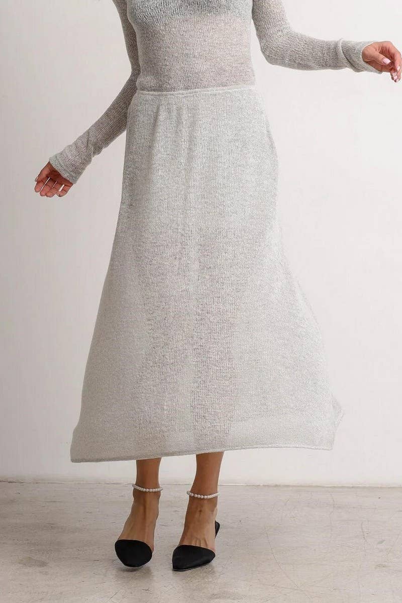 CWSTB1519_SOLID COLOR SEE-THROUGH KNITTED LONG-SLEEVED SUIT