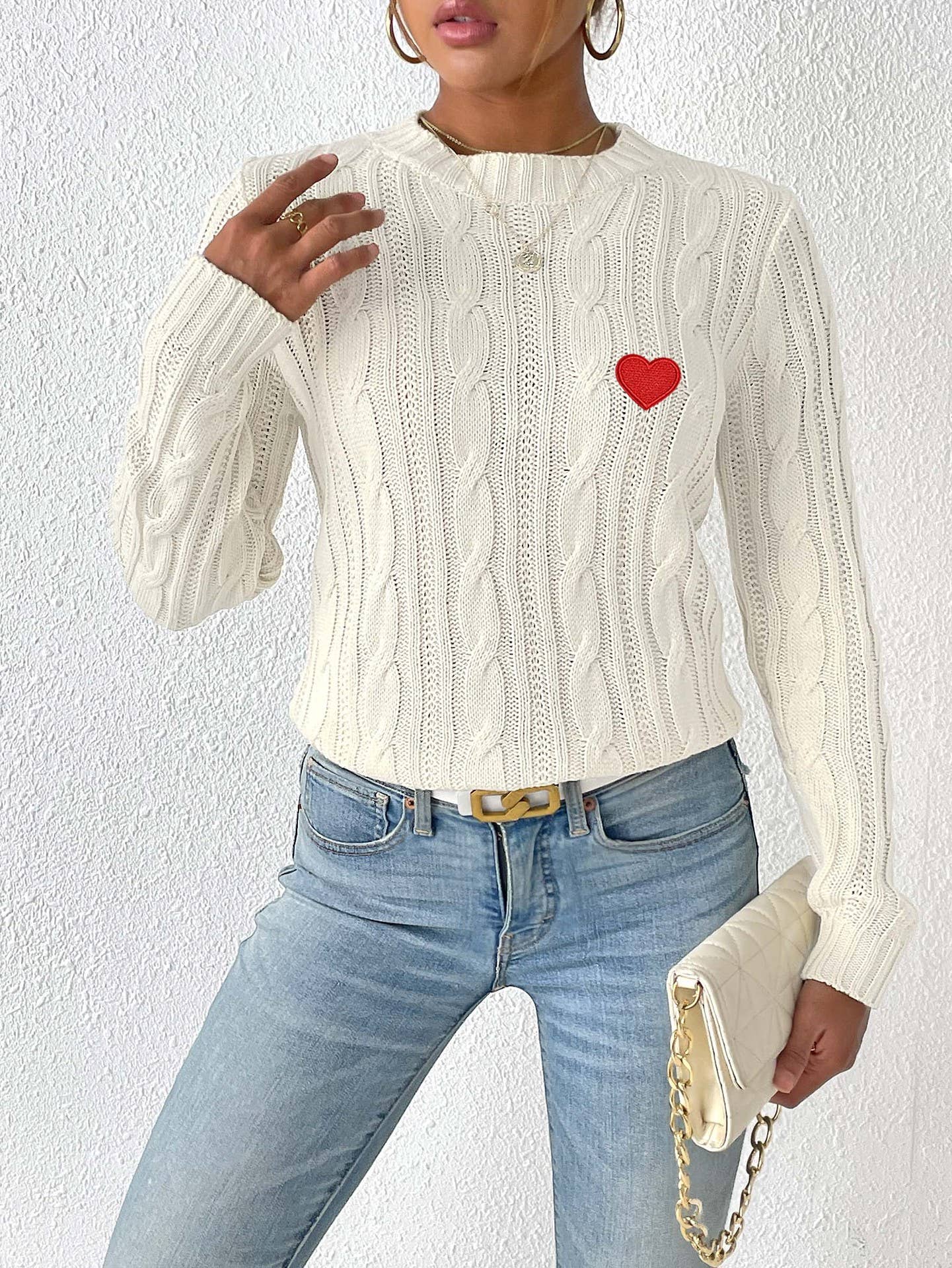 CREW NECK PULLOVER SIMPLE LOVE KNIT SWEATER