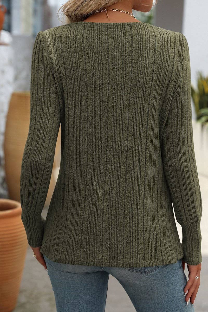 CWTBLL1815_SQUARE NECK RIBBED SOLID COLOR BUTTON TOP