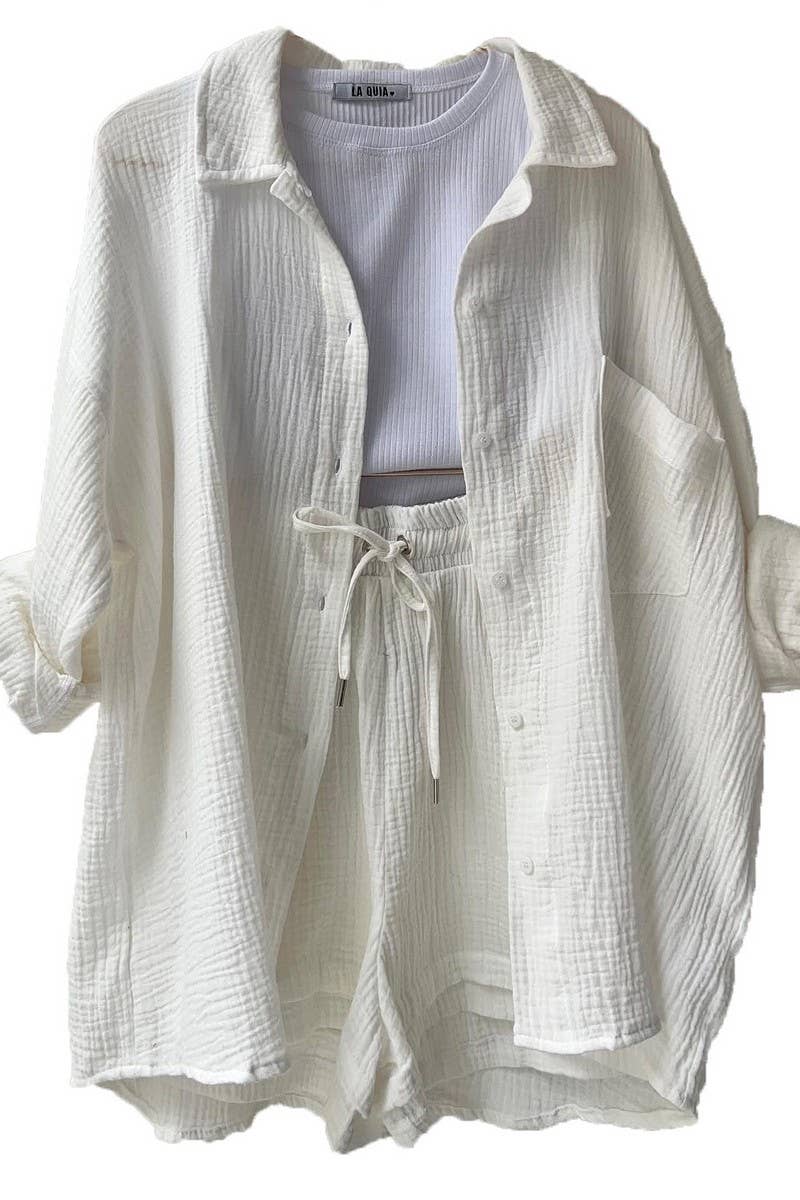 CWSS01299_FASHIONABLE CASUAL WRINKLED LAPEL TWO-PIECE SUIT